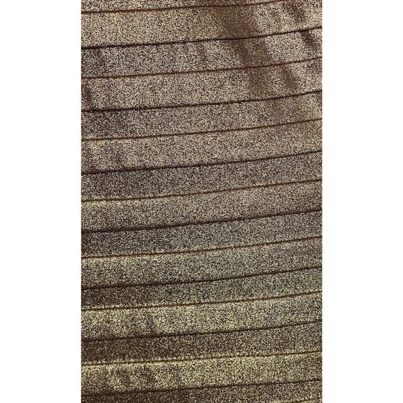 Vintage Cache Y2K Bandage Bodycon Dress Copper Brown Metallic Shimmer Size 10 - Picture 4 of 5